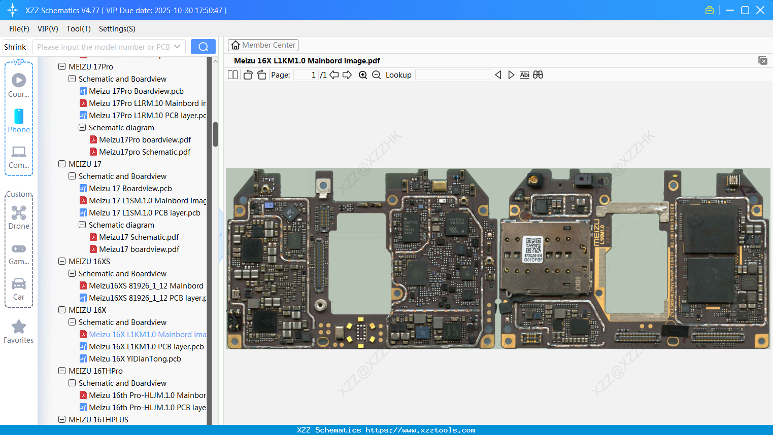 Meizu 16X L1KM1.0 Mainbord Image